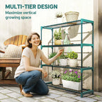 [UK Warehouse] 4-Tier Plant Stand Indoor Outdoor, Set of 2 Metal Plant Shelf with Rack Buckles for Easy Assembly, Flower Display Rack - British D'sire