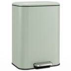 [UK Warehouse] 50 L Kitchen Pedal Bin, Metal Rubbish Bin with Removable Inner Bucket, Soft-Close & Stay-Open Lid, Light Green - British D'sire