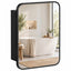 [UK Warehouse] Bathroom Medicine Mirror Cabinet, Bathroom Wall Cabinet with Storage, Magnetic Door and Adjustable Shelf, Black - British D'sire