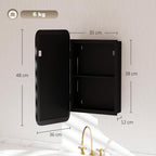 [UK Warehouse] Bathroom Medicine Mirror Cabinet, Bathroom Wall Cabinet with Storage, Magnetic Door and Adjustable Shelf, Black - British D'sire