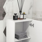 [UK Warehouse] Bathroom Storage Unit, Tall Bathroom Cabinet with 2 Cupboards and Adjustable Shelves, White - British D'sire
