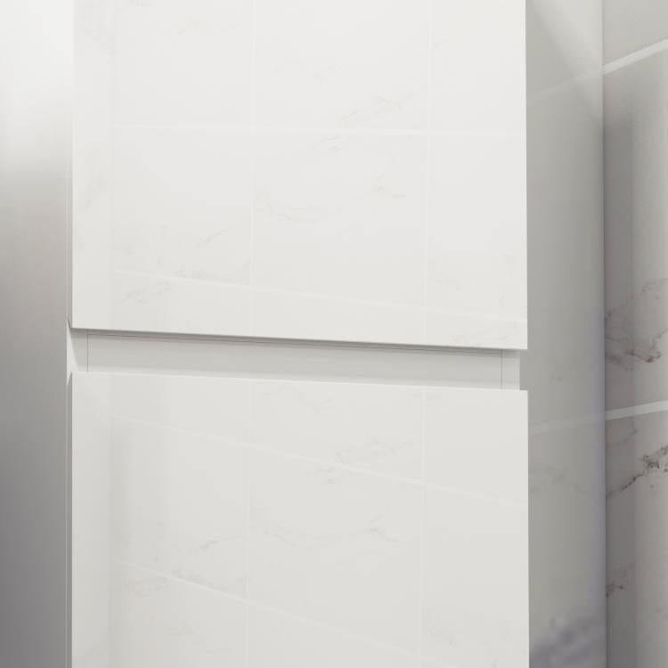 [UK Warehouse] Bathroom Storage Unit, Tall Bathroom Cabinet with 2 Cupboards and Adjustable Shelves, White - British D'sire