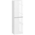 [UK Warehouse] Bathroom Storage Unit, Tall Bathroom Cabinet with 2 Cupboards and Adjustable Shelves, White - British D'sire
