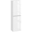 [UK Warehouse] Bathroom Storage Unit, Tall Bathroom Cabinet with 2 Cupboards and Adjustable Shelves, White - British D'sire