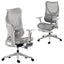 [UK Warehouse] Ergonomic Office Chair with Lumbar Support, Mesh Reclining Desk Chair with Footrest, Adjustable High Back, Grey - British D'sire