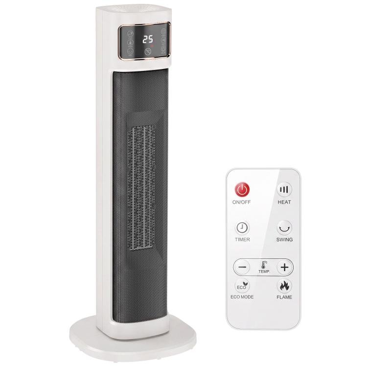 [UK Warehouse] Portable Space Heater, 2000W Ceramic Heater with 4 Modes (Eco Mode), Adjustable Thermostat, Remote, Low Energy - British D'sire Main image