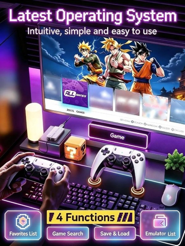 [UK Warehouse] Retro Video Games Console Stick 4K Pro 64GB 2k+ Games Wireless Controllers 2.4G - British D'sire
