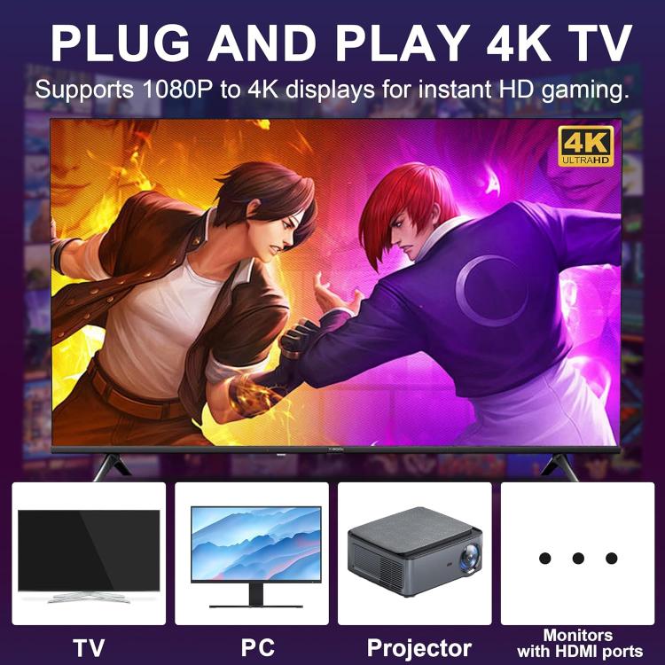 [UK Warehouse] Retro Video Games Console Stick 4K Pro 64GB 2k+ Games Wireless Controllers 2.4G - British D'sire