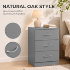 [UK Warehouse] Three-Drawer Simple Bedside Table - Grey - British D'sire