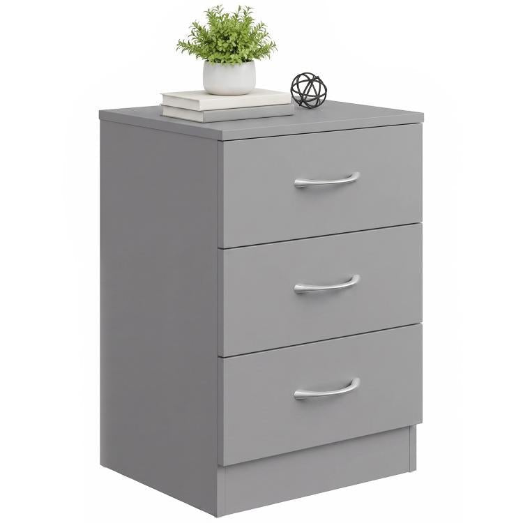 [UK Warehouse] Three-Drawer Simple Bedside Table - Grey - British D'sire