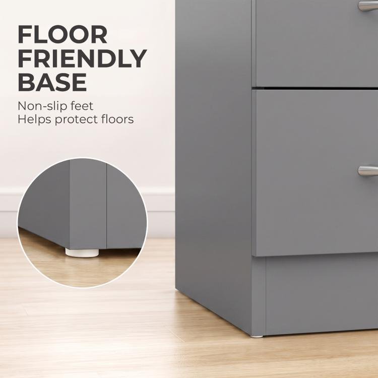 [UK Warehouse] Three-Drawer Simple Bedside Table - Grey - British D'sire