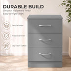[UK Warehouse] Three-Drawer Simple Bedside Table - Grey - British D'sire