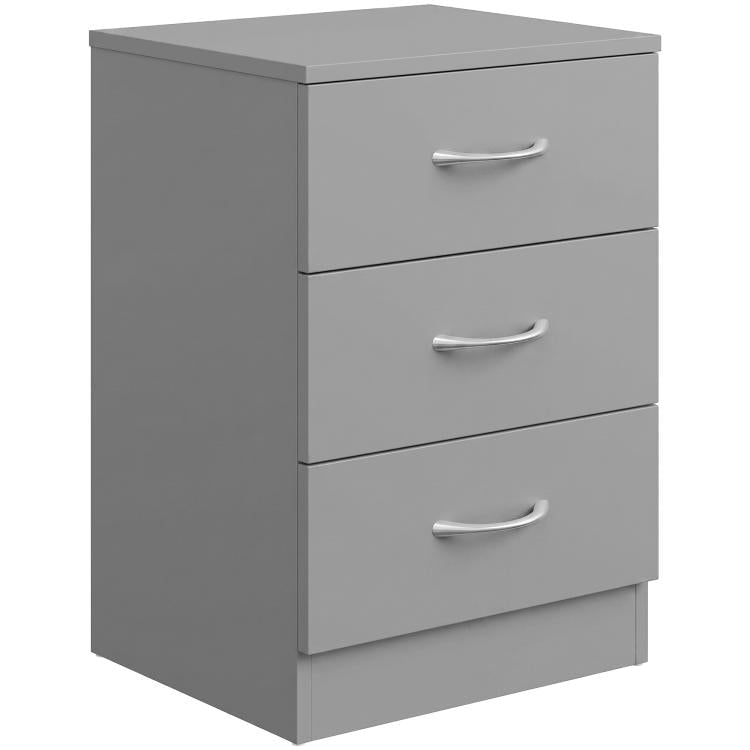 [UK Warehouse] Three-Drawer Simple Bedside Table - Grey - British D'sire