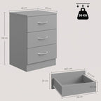 [UK Warehouse] Three-Drawer Simple Bedside Table - Grey - British D'sire