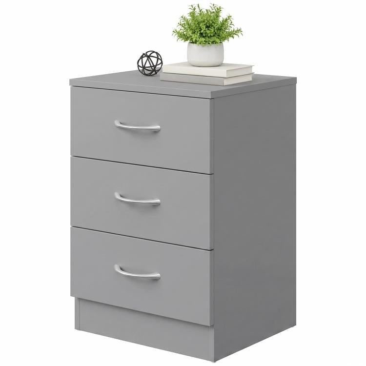 [UK Warehouse] Three-Drawer Simple Bedside Table - Grey - British D'sire