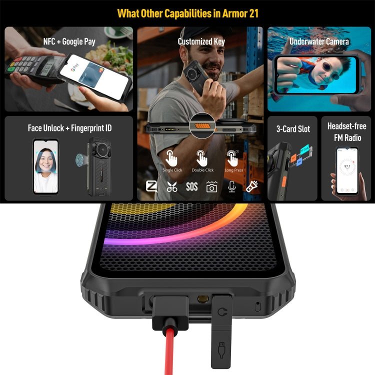 Ulefone Armor 21 Rugged Phone, Night Vision, 8GB+256GB - British D'sire
