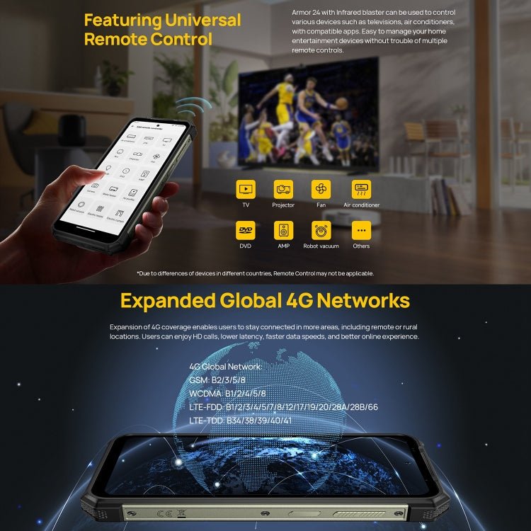 Ulefone Armor 24, 12GB+256GB, Rugged Phone, Side Fingerprint, 22000mAh, 6.78 inch Android 13 MediaTek Helio G96 Octa Core, Network: 4G, NFC(Black) - British D'sire
