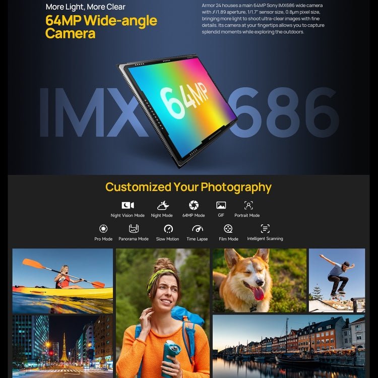 Ulefone Armor 24, 12GB+256GB, Rugged Phone, Side Fingerprint, 22000mAh, 6.78 inch Android 13 MediaTek Helio G96 Octa Core, Network: 4G, NFC(Black) - British D'sire
