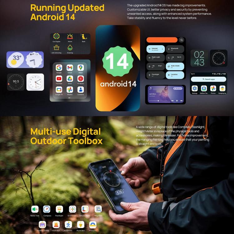 Ulefone Armor 24, 12GB+256GB, Rugged Phone, Side Fingerprint, 22000mAh, 6.78 inch Android 13 MediaTek Helio G96 Octa Core, Network: 4G, NFC(Black) - British D'sire