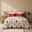 Ultra Soft Teddy Duvet Cover Set Stag Christmas Cozy Fleece Bedding - Double - British D'sire