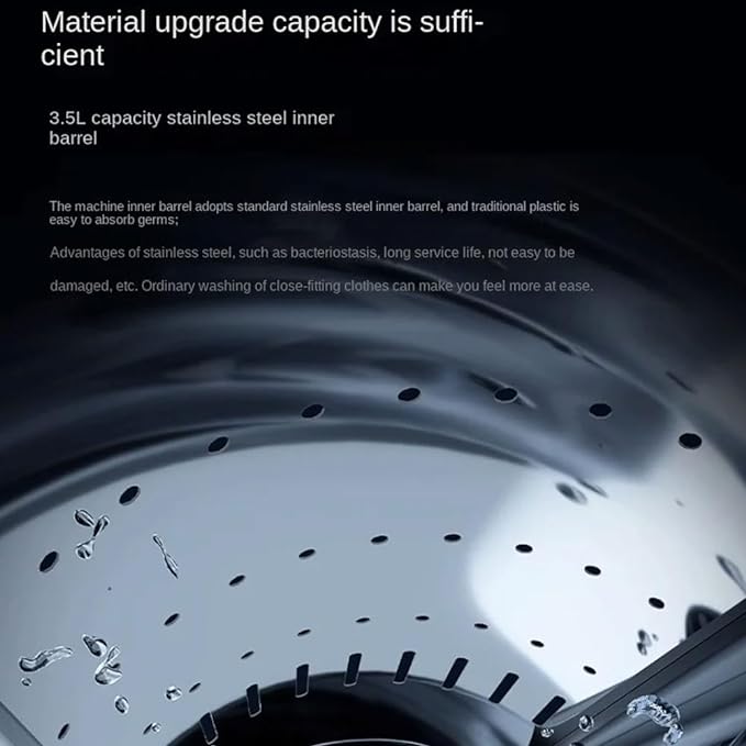 Underwear Washing Machine, 3.5L Fully Automatic Small Mini Sock Washing Machine, Portable Washing Machine, Wall-Mounted Compact Electric Washer with Spin Dryer, for Apartment Laundry - British D'sire