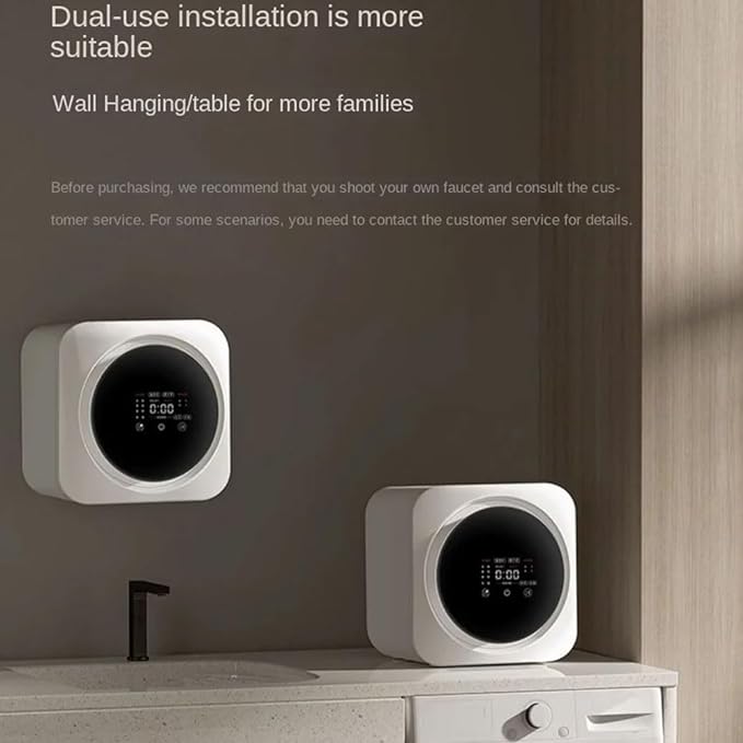 Underwear Washing Machine, 3.5L Fully Automatic Small Mini Sock Washing Machine, Portable Washing Machine, Wall-Mounted Compact Electric Washer with Spin Dryer, for Apartment Laundry - British D'sire