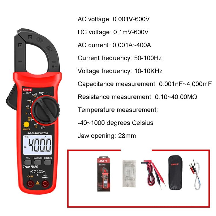 UNI-T UT202+ Digital Clamp Multimeter AC/DC Voltage Detector Secondary image