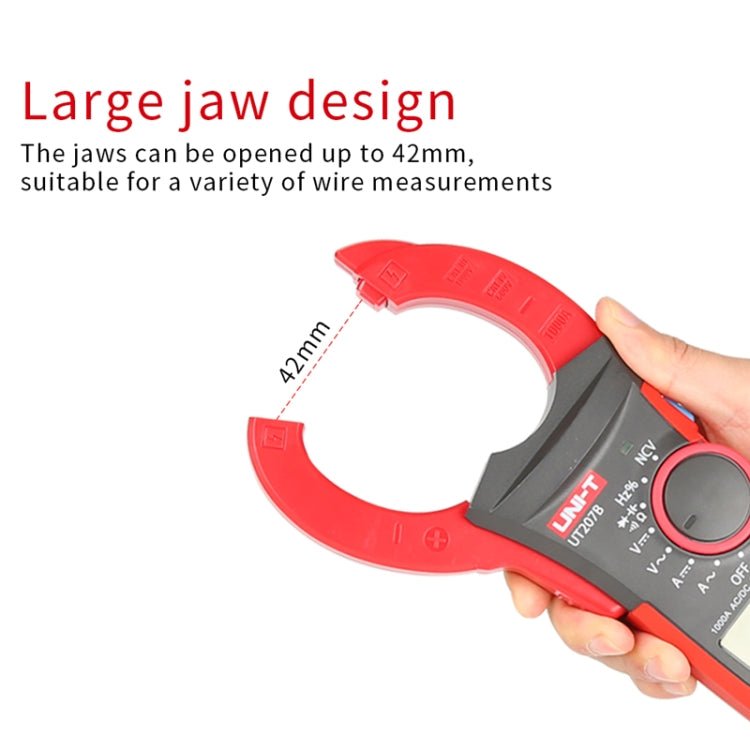 UNI - T UT205E 1000A 42mm Jaw Size Digital Clamp Meter AC DC Voltage Detector - British D'sire