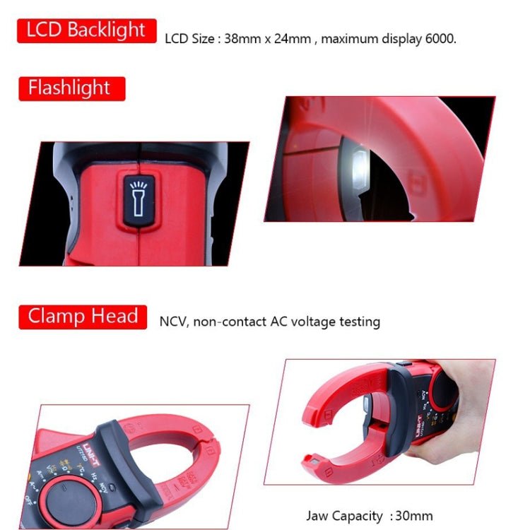 UNI - T UT216A 600A Digital Clamp Meter AC DC Voltage Detector - British D'sire