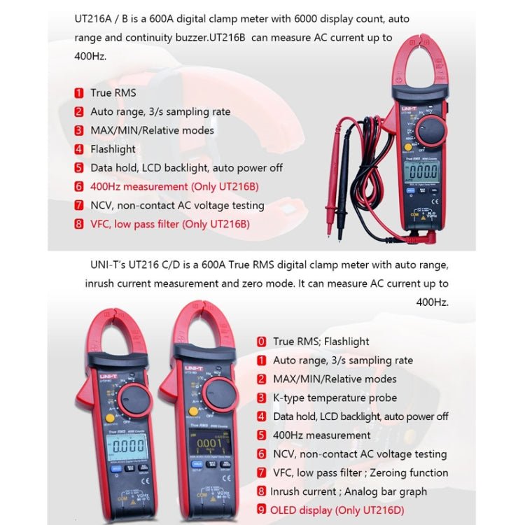 UNI-T UT216C 600A Digital Clamp Meter AC DC Voltage Detector Secondary image