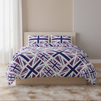 Union Jack Duvet Cover Set Trendy British Flag Bedding Bedroom Decor - Double - Purple - British D'sire