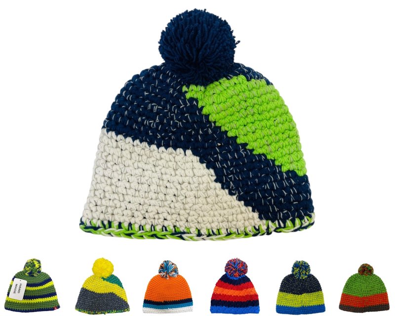 Unisex Hand Made Knitted Beanie Bobble Hat - Hats - British D'sire