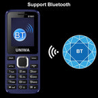 UNIWA E1801 Mobile Phone, 1.77 inch, 800mAh Battery, 21 Keys, Support Bluetooth, FM, MP3, MP4, GSM, Dual SIM(Blue) - British D'sire