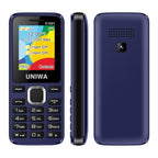 UNIWA E1801 Mobile Phone, 1.77 inch, 800mAh Battery, 21 Keys, Support Bluetooth, FM, MP3, MP4, GSM, Dual SIM(Blue) - British D'sire