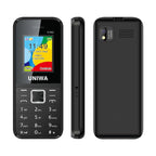 UNIWA E1802 Mobile Phone, 1.77 inch, 1800mAh Battery, SC6531DA, 21 Keys, Support Bluetooth, FM, MP3, MP4, GSM, Dual SIM(Black) - British D'sire
