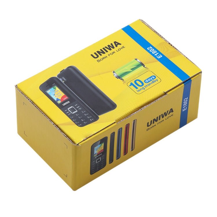 UNIWA E1802 Mobile Phone, 1.77 inch, 1800mAh Battery, SC6531DA, 21 Keys, Support Bluetooth, FM, MP3, MP4, GSM, Dual SIM(Blue) - British D'sire