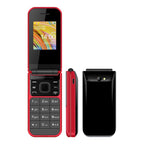 UNIWA F2720 Flip Phone, 1.77 inch, SC6531E, Support Bluetooth, FM, GSM, Dual SIM(Red) - British D'sire