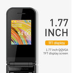UNIWA F2720 Flip Phone, 1.77 inch, SC6531E, Support Bluetooth, FM, GSM, Dual SIM(Red) - British D'sire