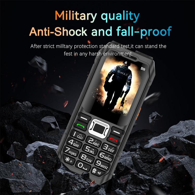 UNIWA M6000 Big Speaker Keypad Phone, 2.4 inch, Dual Flashlights, 21 Keys, SOS, FM, 4 SIM, GSM, Plug:AU Plug(Black) - British D'sire