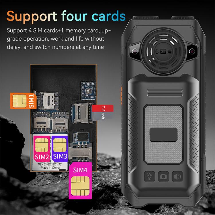 UNIWA M6000 Big Speaker Keypad Phone, 2.4 inch, Dual Flashlights, 21 Keys, SOS, FM, 4 SIM, GSM, Plug:UK Plug(Green) - British D'sire