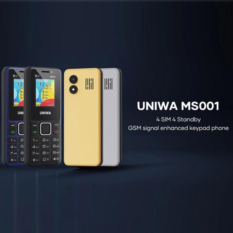UNIWA MS001 Keypad Phone, 1.77 inch Spreadtrum SC6531CA, Network: 2G, 4 SIM 4 Standby, 21 Keys, Plug:US Plug(Black) - British D'sire