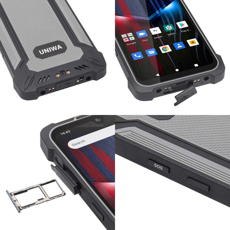 UNIWA P551 Handheld PDA Rugged Phone, 4GB+64GB, 5.5 inch Android 11 Mediatek MT6765 Helio P35 Octa Core, Network: 4G, Plug:EU Plug(Grey) - British D'sire