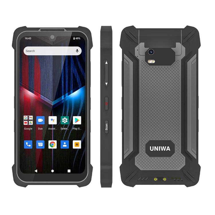UNIWA P551 Handheld PDA Rugged Phone, 4GB+64GB, 5.5 inch Android 11 Mediatek MT6765 Helio P35 Octa Core, Network: 4G, Plug:US Plug(Grey) - British D'sire Main image