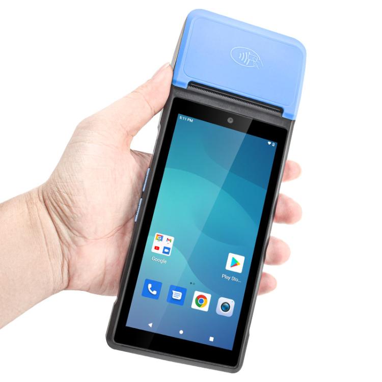 UNIWA V6P Thermal Label Printer Handheld PDA, 2GB+16GB, 5.45 inch Android 12 Mediatek MT6761 Quad Core, NFC, Network: 4G, Plug:AU Plug(Black Blue) - British D'sire