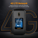 UNIWA V909T Flip Phone, 2.8 inch + 1.77 inch, UNISOC Tiger T107, Support Bluetooth, FM, Network: 4G, SOS, with Charge Dock Base(Black) - British D'sire