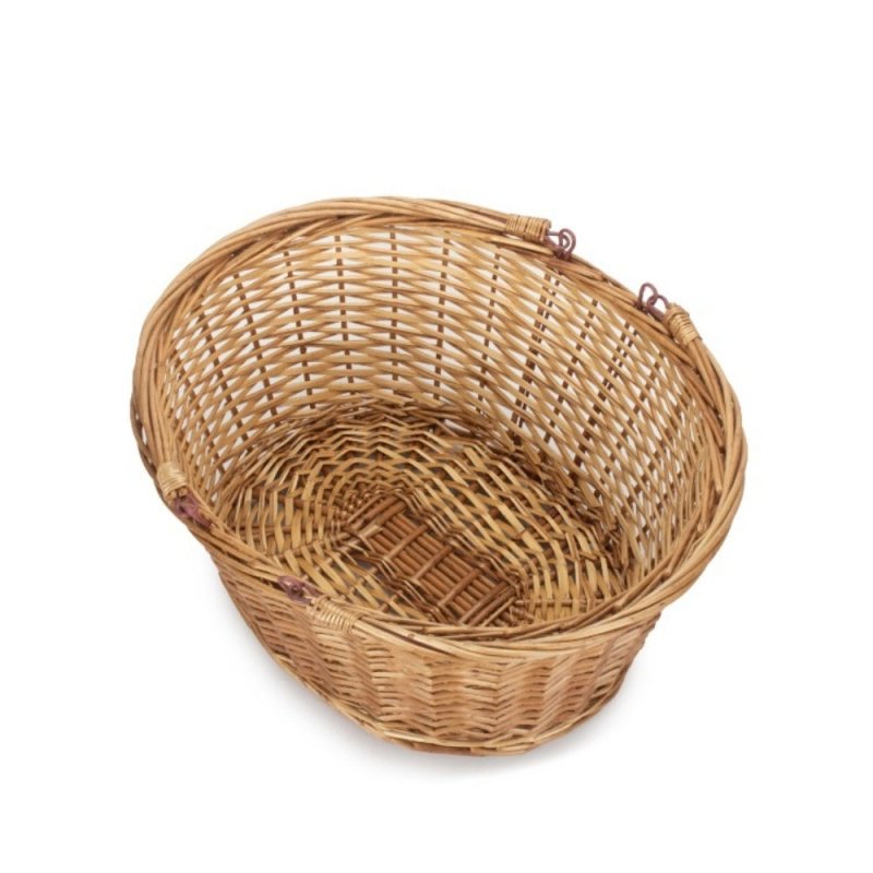 Unlined Double Steamed Wicker Shopping Basket With Swing Handles - Shopping Baskets - British D'sire