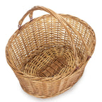 Unlined Double Steamed Wicker Shopping Basket With Swing Handles - Shopping Baskets - British D'sire