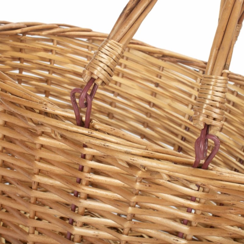 Unlined Double Steamed Wicker Shopping Basket With Swing Handles - Shopping Baskets - British D'sire