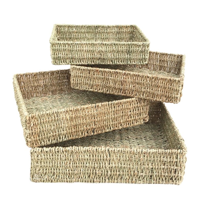 Unlined Rectangular Seagrass Tray - Serving Tray - British D'sire Main image