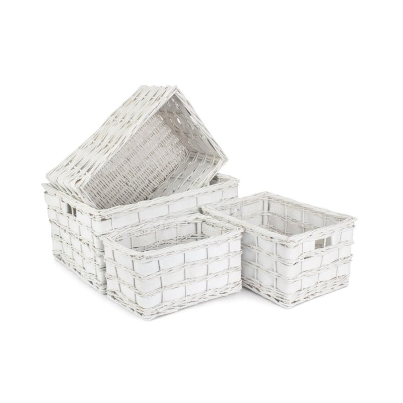 Unlined White Scandi Storage Basket - Storage Baskets - British D'sire Main image